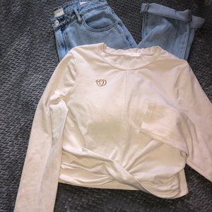 Cropped Twisted Front Top